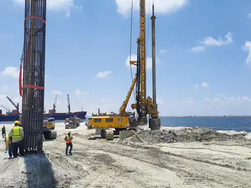 Foundation work at the port of Alexandria in Egypt by Bauer Egypt